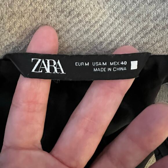 ZARA Funnel Neck Wool Blend Coat Jacket Light Grey Womens M - Picture 11 of 11